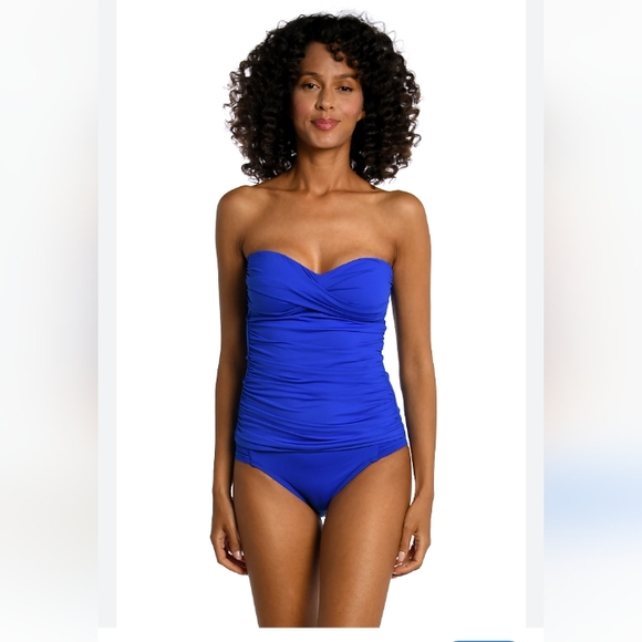 La Blanca Women's Blue Strapless Swimsuit Size 6 - Picture 1 of 4
